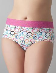 Lace waist full brief panty by Cacique